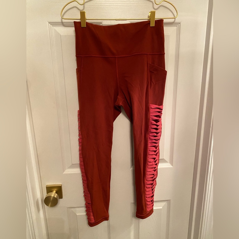 Athleta Burnt orange workout pants. 7/8 length